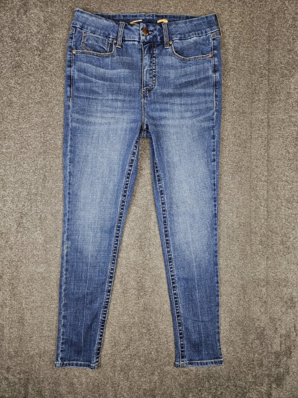 Seven7 Tummyless High Rise Skinny Jeans Womens 12 (32x30) Medium Blue Stretch